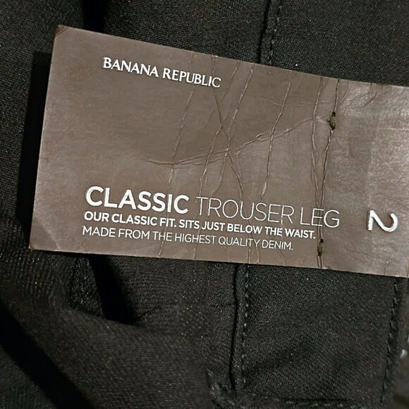 New Banana Republic Black Trouser Jeans Wide Leg Cuffed Sz 2 Womens Pants 30x31 - Picture 12 of 16